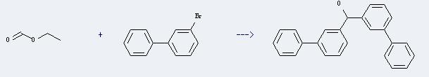 3-Bromobiphenyl can react with formic acid ethyl ester to produce 3,3'-diphenylbenzhydrol